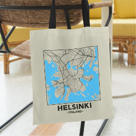 Helsinki, Finland City Map Tote Bag Tragetasche