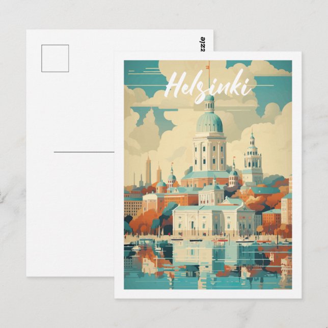 Helsinki Finnland Berühmter Reiseort Postkarte (Vorne/Hinten)