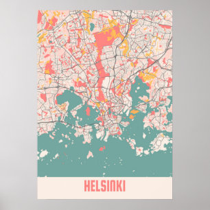 Helsinki - Finnland - Chalk City Map Poster