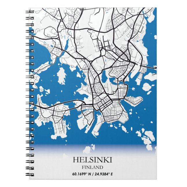 Helsinki Finnland City Map Koordination Reisebuch Notizblock (Vorderseite)