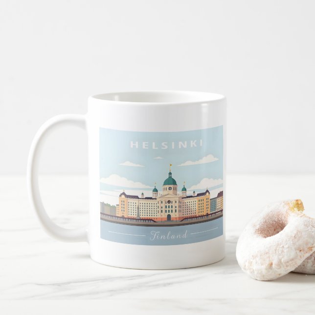 Helsinki Finnland Kathedrale Pastel Travel Kaffeetasse (Mit Donut)