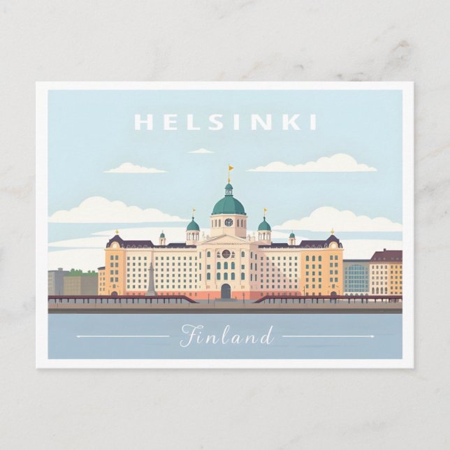 Helsinki Finnland Kathedrale Pastel Travel Postkarte (Vorderseite)
