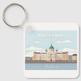 Helsinki Finnland Kathedrale Pastel Travel Schlüsselanhänger
