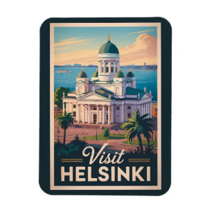 Helsinki Finnland Kathedrale Reise Kunst Vintage Magnet