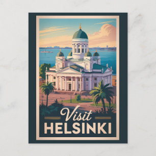 Helsinki Finnland Kathedrale Reise Kunst Vintage Postkarte