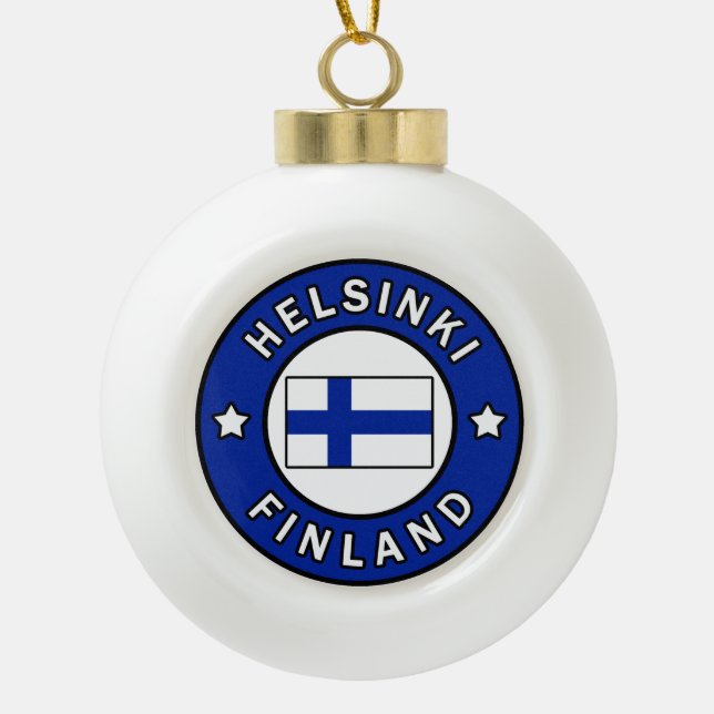 Helsinki Finnland Keramik Kugel-Ornament (Vorderseite)