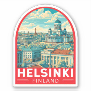 Helsinki Finnland Reise Kunst Emblem Aufkleber