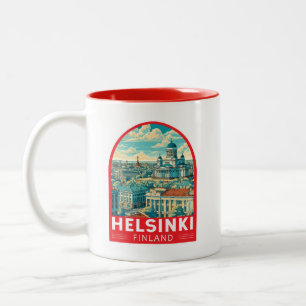 Helsinki Finnland Reise Kunst Emblem Zweifarbige Tasse