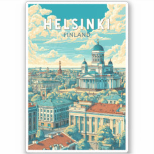 Helsinki Finnland Reise Kunst Vintage Aufkleber