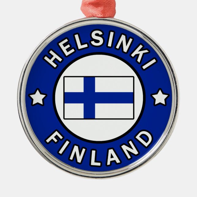 Helsinki Finnland Silbernes Ornament (Vorne)