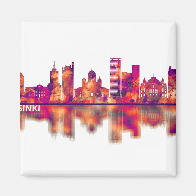 Helsinki Finnland Skyline Magnet (Vorne)