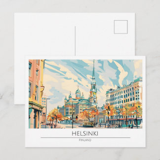 Helsinki Finnland Vintage-Kunst Reise Postkarte