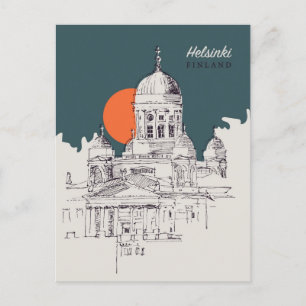 Helsinki Finnland Vintage-Reise Stadt Willkommen i Postkarte