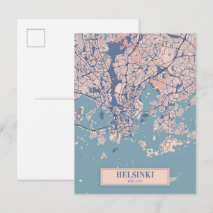 Helsinki Finnland Windige Stadtplan Reise Postkarte