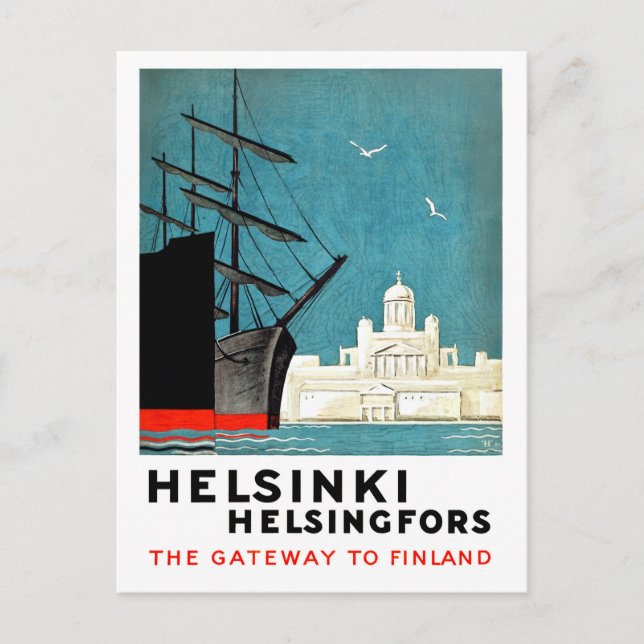Helsinki, Helsingfors, Tor nach Finnland, Boote Postkarte (Vorderseite)