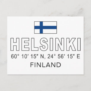 Helsinki Koordinaten Postkarte