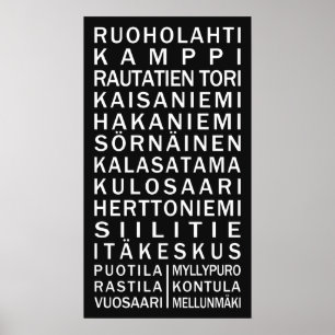 Helsinki Metro Scroll benutzerdefiniertes Farbpost Poster