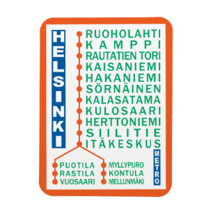 Helsinki-Metro-Stationsmagnet Magnet