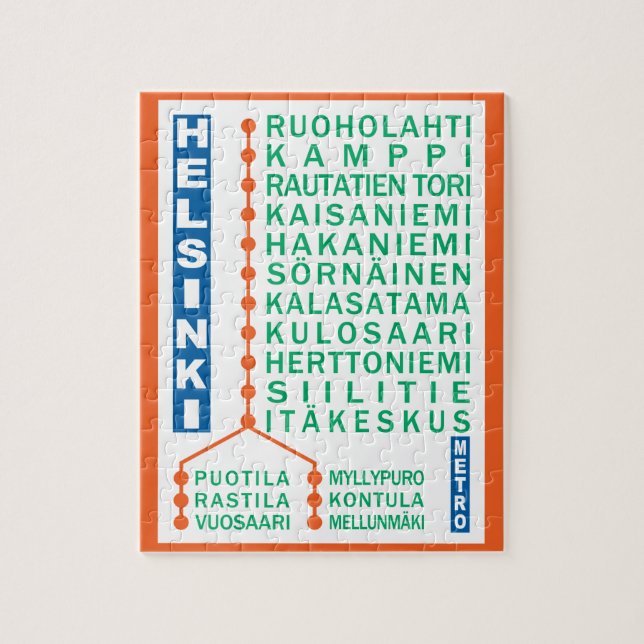 Helsinki-Metro-Stationspuzzlespiel Puzzle (Vertikal)