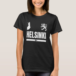 Helsinki mit Finnland Flagge, Helsinki Emblem, Hel T-Shirt