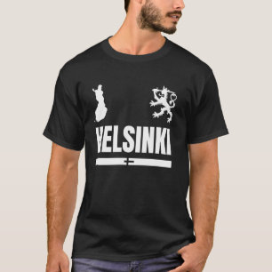 Helsinki mit Finnland Flagge, Helsinki Emblem, Hel T-Shirt