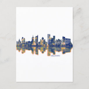 Helsinki Skyline Einladungspostkarte