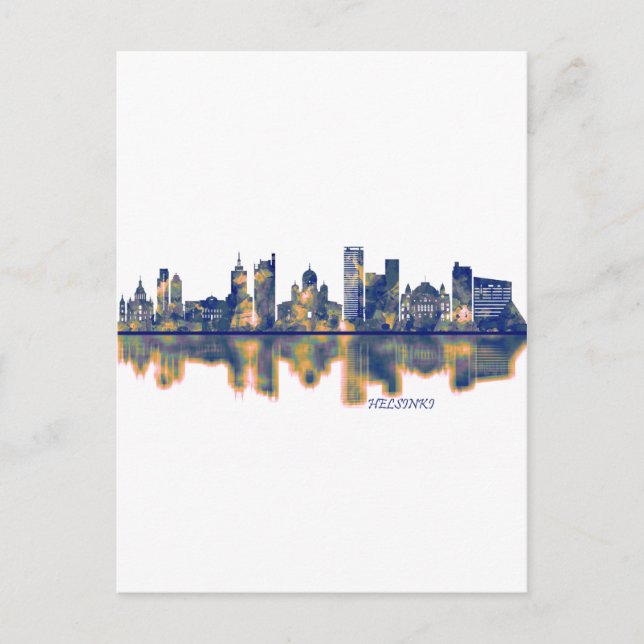 Helsinki Skyline Einladungspostkarte (Vorderseite)