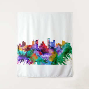 Helsinki Skyline Wandteppich