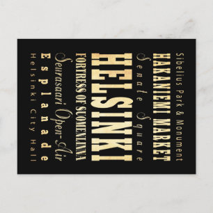 Helsinki Stadt Finnland Typografie Art Postkarte