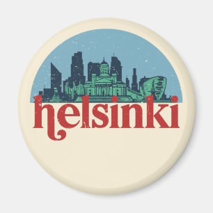 Helsinki Stadt Skyline Vintage Stadt Magnet