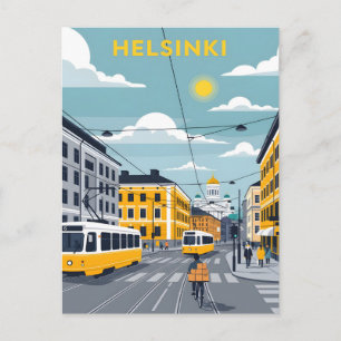 Helsinki-Straßenbahn – Stadtlandschaft Finnlands Postkarte