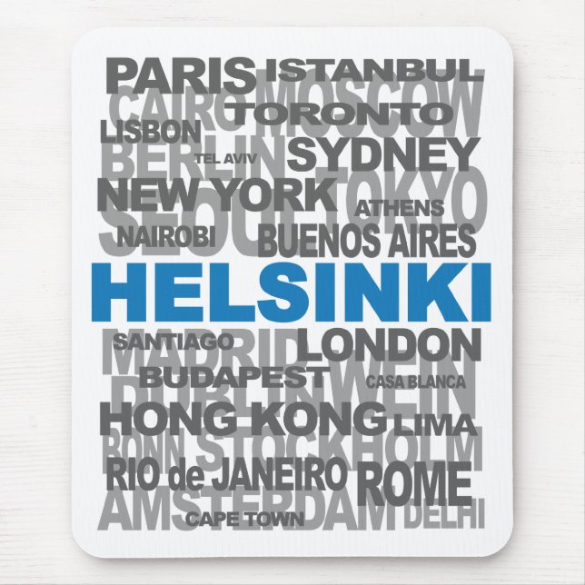 HELSINKI und andere Städte Mousepad (Vorne)