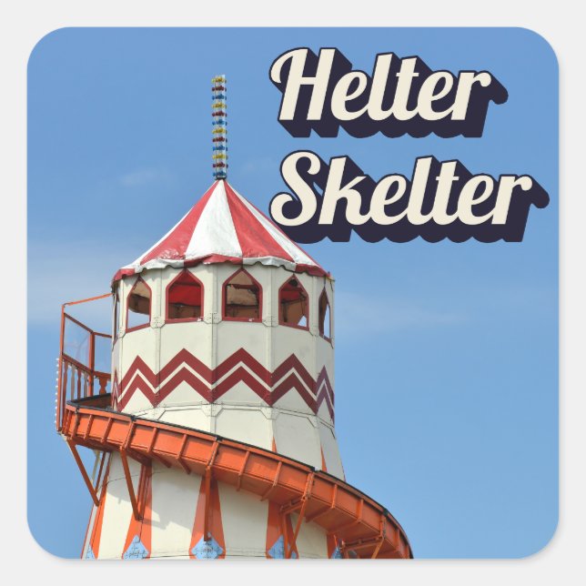 Helter Skelter Quadratischer Aufkleber (Vorderseite)