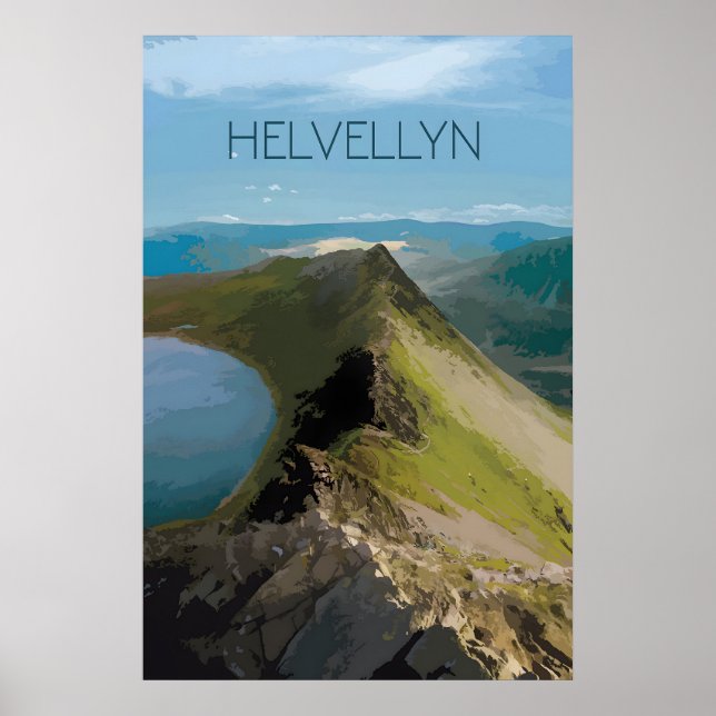 Helvellyn Berg Reiseplakat Poster (Vorne)