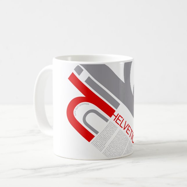 Helvetica Typography | Design Kaffeetasse (Vorderseite Links)