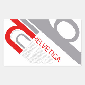 Helvetica Typography | Design Rechteckiger Aufkleber