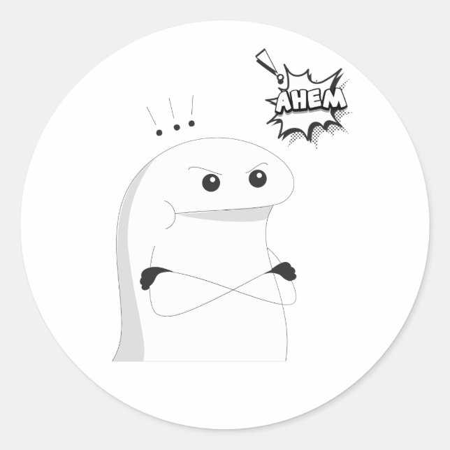 Hem, wütender, lustiger Gesichtsaufkleber Runder Aufkleber (Vorderseite)