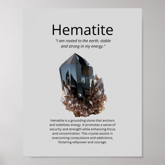 Hematite Crystal Meaning Poster (Vorne)