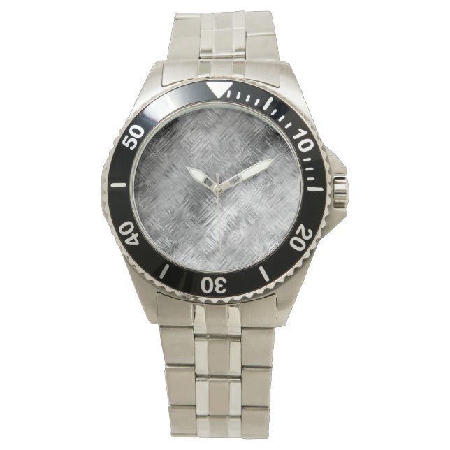 Hematite Gray Scribbled Texture Armbanduhr (Vorderseite)