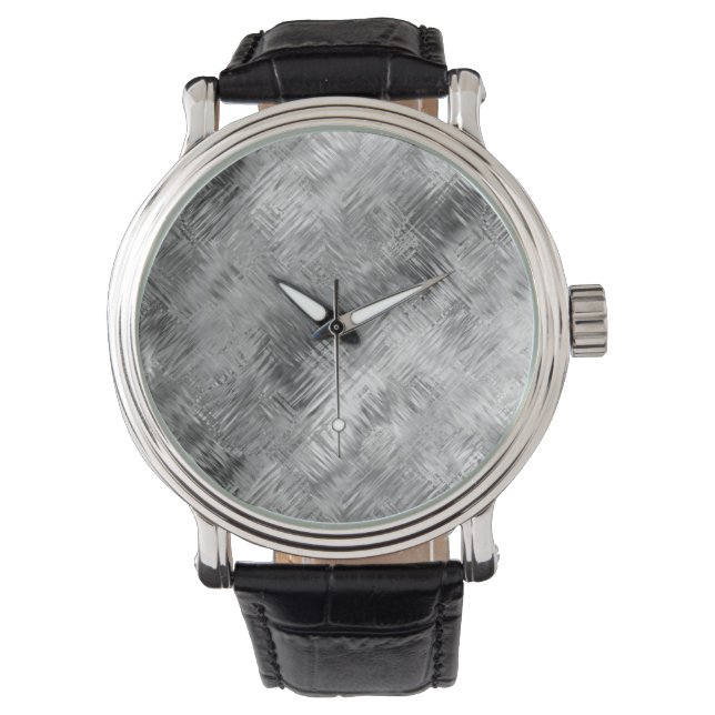 Hematite Gray Scribbled Texture Armbanduhr (Vorderseite)