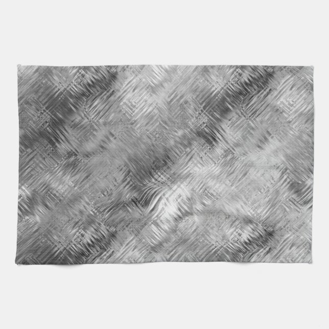 Hematite Gray Scribbled Texture Küchentuch (Horizontal)