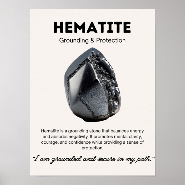 Hematite Stone Crystal Meaning Poster (Vorne)