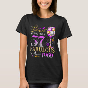 Hemd 57. Geburtstag Königin Gesegnet Gott T-Shirt