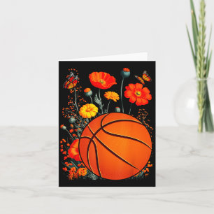 Hemd Basketball Silhouette Blumen Botanisch Floral Karte