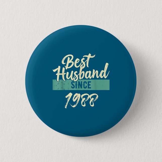Hemd Ehemann Seit 1988 Jubiläum Ehemänner Button (Vorderseite)
