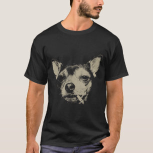 Hemd Hund raucht Zigarette Chihuahua Meme T-Shirt