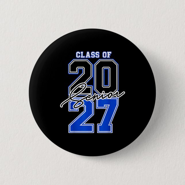 Hemd Klasse 2027 Senior 2027 Abschluss Button (Vorderseite)