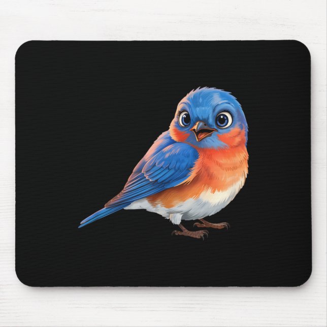 Hemd Östlicher Blaue Vogel Vogelfreunde Mousepad (Vorne)