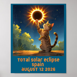 Hemd Totale Sonnenfinsternis Katze Spanien Poster