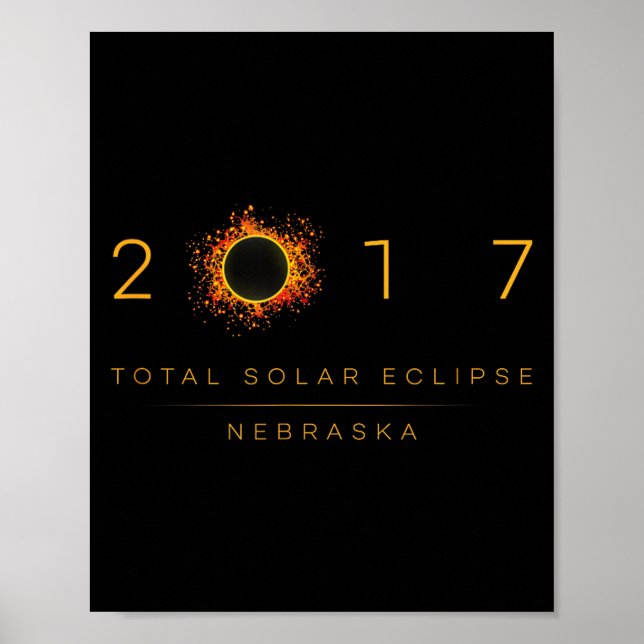 Hemd Totale Sonnenfinsternis Nebraska 2017 Poster (Vorne)